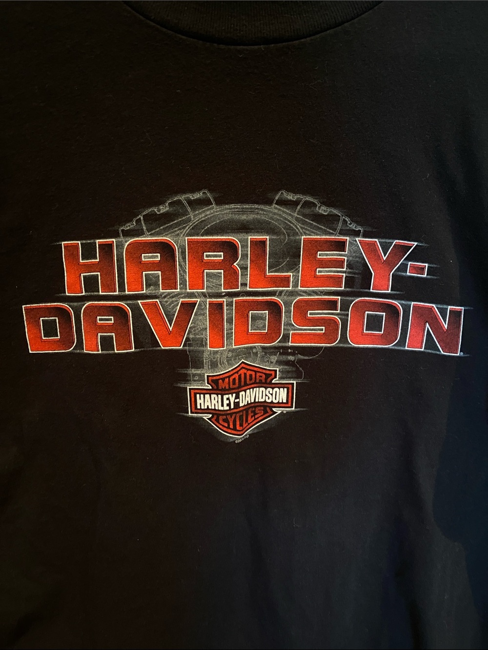 Harley-Davidson Black Short Sleeve Tee with Red Logo - Picture 2 of 8